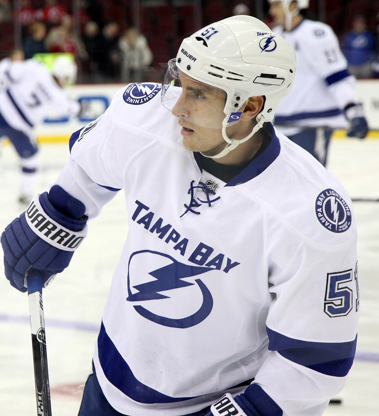 Valtteri Filppula in a Tampa Bay Lightning uniform on the ice