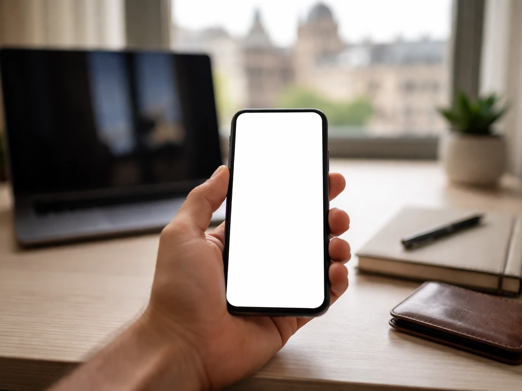 Minimal desk scene with smartphone, wallet, and notebook symbolizing verifying wealth sources for an article.