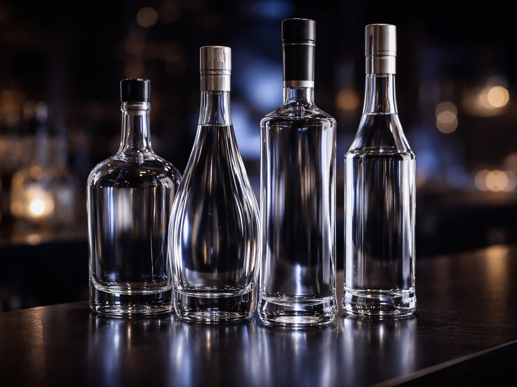 Premium Belvedere Vodka bottles on a dark bar with subtle blue-violet lighting